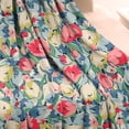 thumbnail image 3 of Pioneer Flower Floral Print Pattern Blanket,Comfortable Soft Flannel Throw Blanket,All Season,Warm Lightweight Blankets for Sofa Bed Couch Living Room Chair,50"x60", 3 of 4