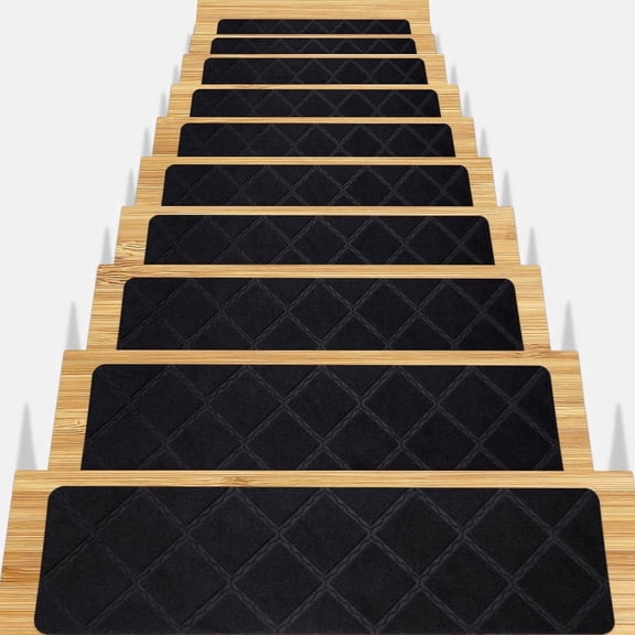 15pcs Stair Treads for Wooden Steps - 8x30in Carpet Stairs Runner Indoor Non-Slip Stair Mats for Kids Elders and Pets