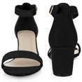 thumbnail image 3 of BLISSFUL STEP Women's Ankle Strap Open Toe Block Heels Sandals Black (Size 9), 3 of 6