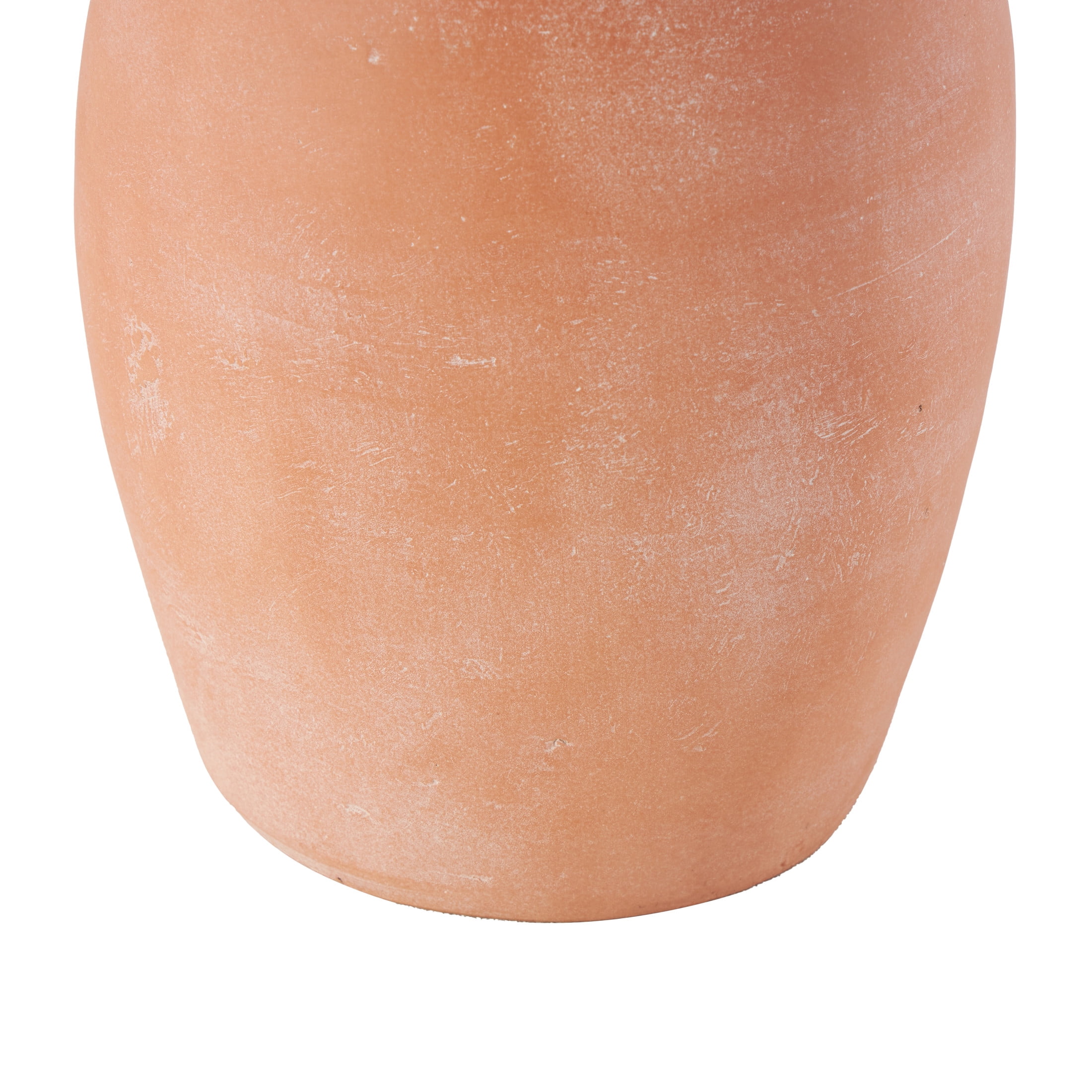 DecMode 16" Terracotta Jug Pink Ceramic Vase with Handles