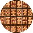 thumbnail image 1 of Ahgly Company Indoor Round Abstract Orange Modern Area Rugs, 4' Round, 1 of 4