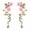 Gold, variant on Pink Rose Ear Stud Cuff Elegant Flower Stud Piercing Earring for Women Present