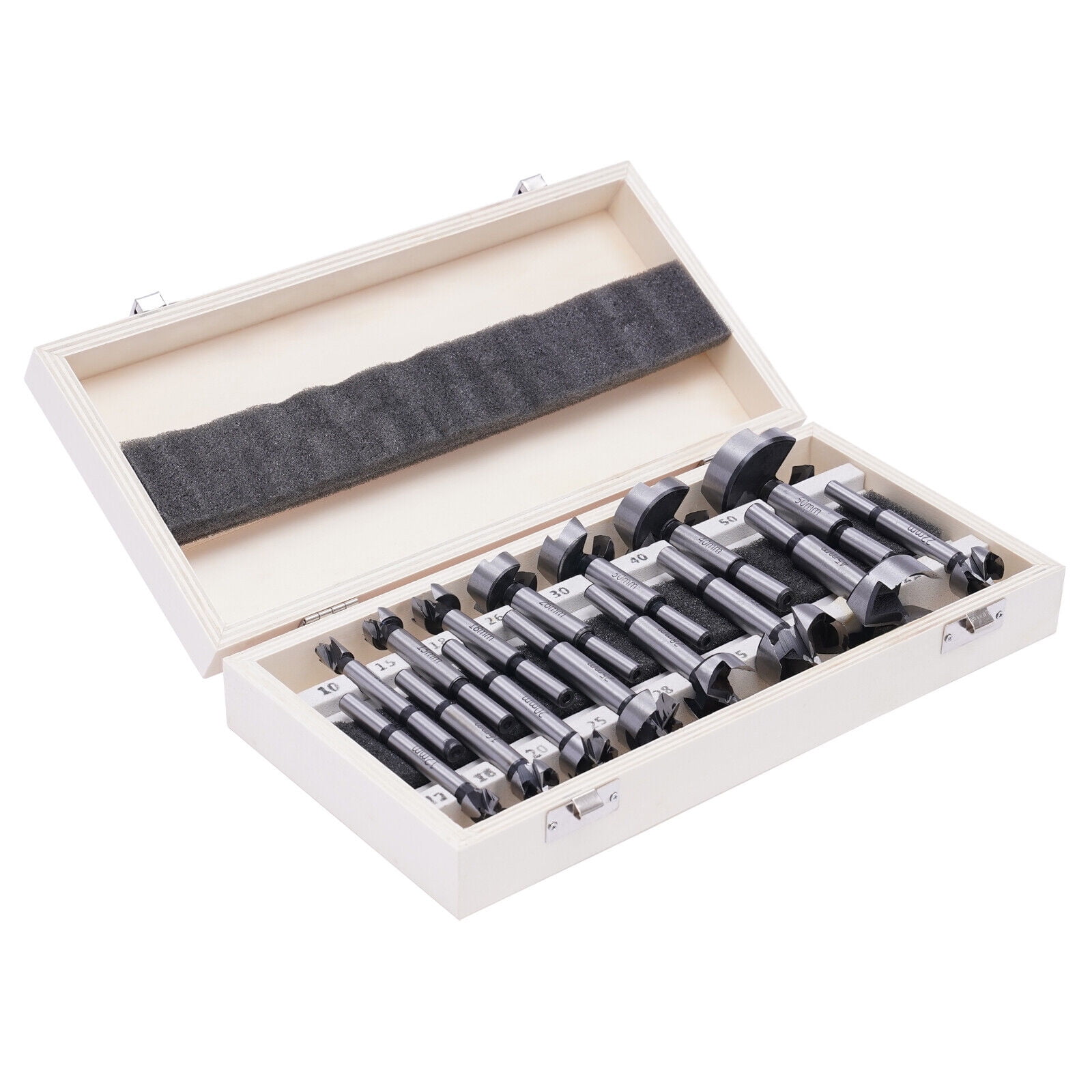 15 piece Drill Bit Set-Forstner Professional Woodworking Drill Bit Set Silver for Woodworking Repair