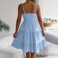 thumbnail image 5 of Fmbrln Womens Summer Cami Dress Sleeveless Square Neck Mini Dress Fashion Tiered Casual Loose Solid Vacation Beach Sundress, 5 of 9