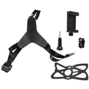 Suodoka Universal Helmet Chin Mount with Phone Clip and Silicone Mesh for Action Sports Cameras