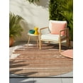 thumbnail image 2 of Unique Loom Outdoor Modern Collection Area Rug - Vertex (4' 1" Round Beige Brown/Light Brown), 2 of 9