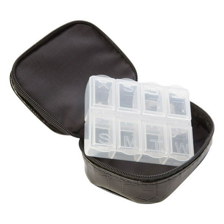 Miamica Black Quilted Pill Case Organizer