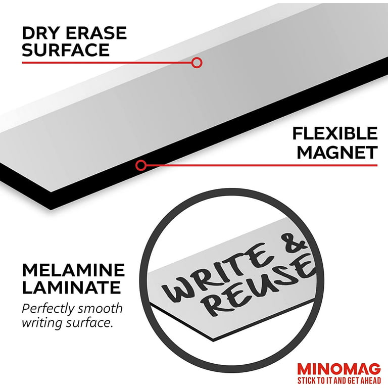 Minomag Magnetic Dry Erase Sheets, Flexible Whiteboard, 9x12, Set of 5, Size: 9 x 12