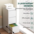 thumbnail image 3 of IKIMI 3 Drawer Vertical File Cabinet with Lock, Metal Office Storage Cabinet for A4/Letter/Legal Size, White, 3 of 7