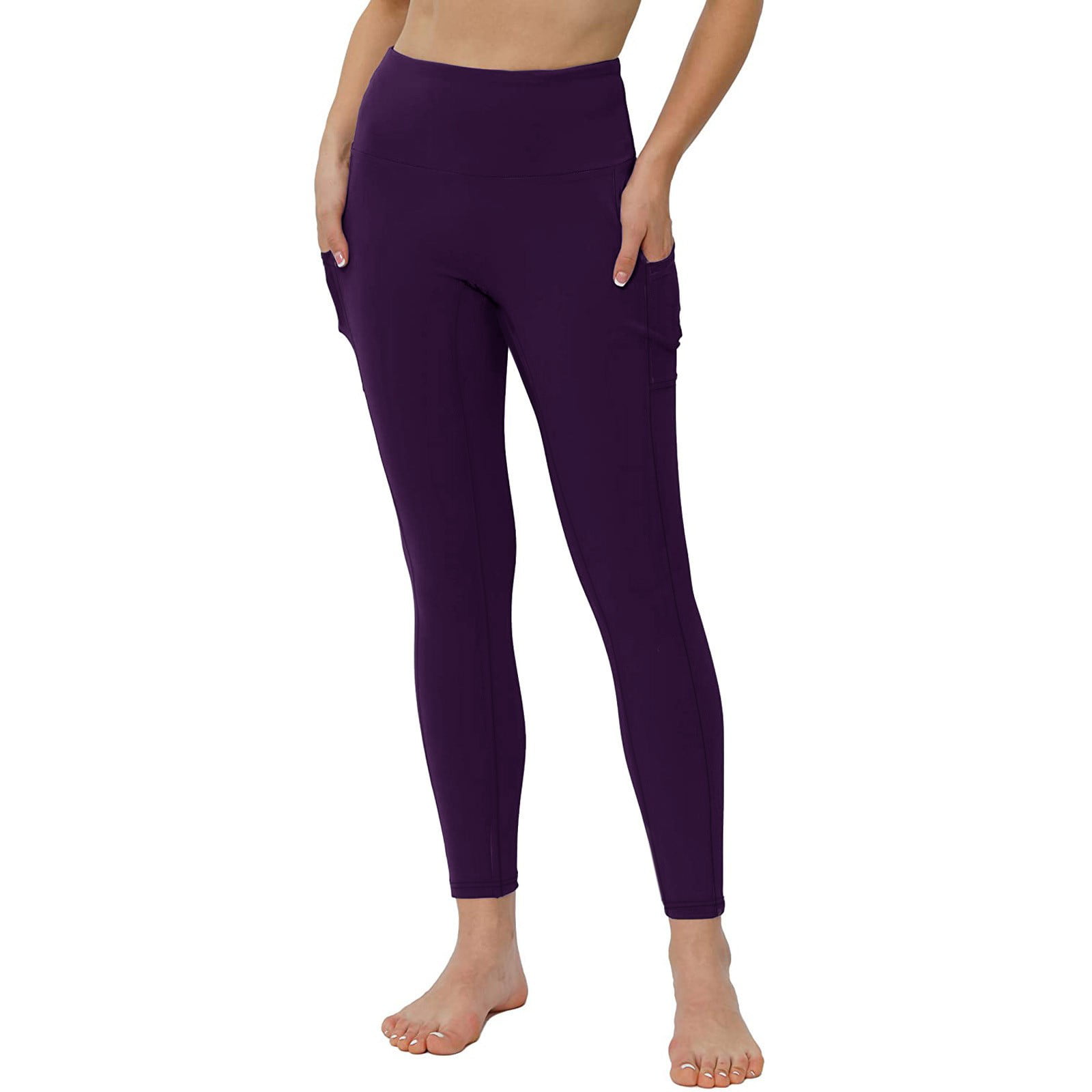 ODODOS Women's Cross Waist Yoga Leggings with Inner Pocket Inseam 25 /28 Sports Gym Workout Running Pants 