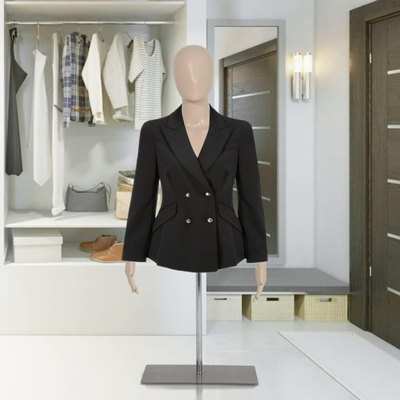 Female Mannequin 39-56 inch Adjustable Mannequin Torso Dress Form Model Sewing Manikin Detachable Mannequin Stand w/Metal Base