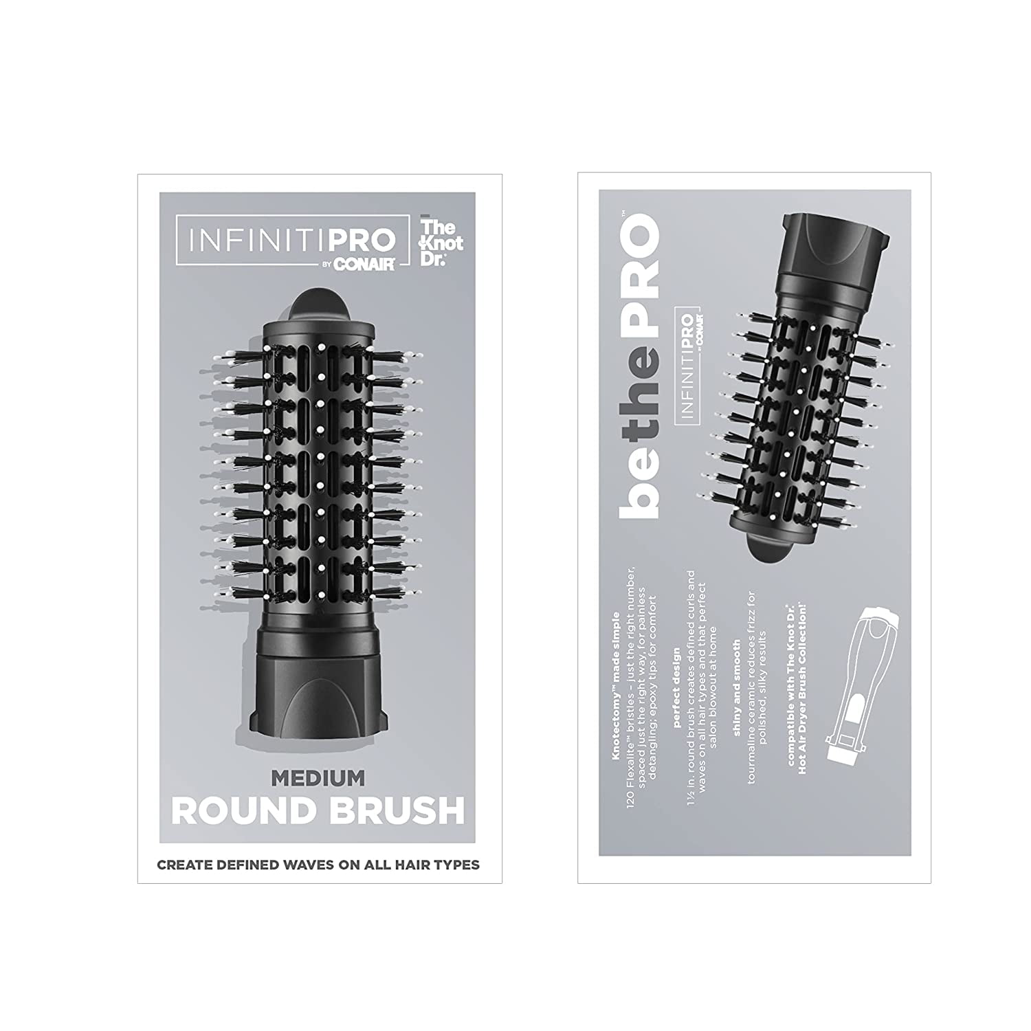 Conair InfinitiPRO with The Knot Dr. Medium Round Brush Head Attachment