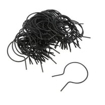 Fence Ties 100 Pack - 3" (2 7/8" OD) x 8 Gauge Preformed Steel Tie Wire - Black Vinyl Coated - Chain Link Fence Accessories