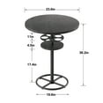 thumbnail image 2 of VECELO Pub Table Round Bar Height With Wine Rack Metal Base MDF Top, 36.2-Inch Height,Dark Black, 2 of 9