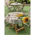 thumbnail image 5 of Sunflower Vintage Outdoor Tablecloth with Umbrella Hole, Rustic Retro Floral Spring Summer Spillproof Waterproof Outdoor Table Cover, Patio Tablecloths for Party/Garden/Picnic, Round 60 inch, 5 of 9