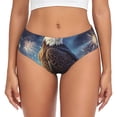 thumbnail image 1 of Fotbe Night Sky Bald Eagle Calzones Estampados para Mujer – Ropa Interior de Algodón, Cómoda, Suave y Elástica-Large, 1 of 5