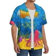 thumbnail image 4 of Cauagu Submarine And Landscape Men's Short Sleeve Button Down Hawaiian Shirt for Men Bowling Shirts Casual Summer Beach Shirt,Small, 4 of 6