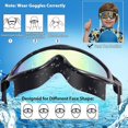 thumbnail image 3 of Seago Swim Goggles 2 Pack Anti-Fog Anti-UV Wide View Swimming Goggles for Kids 3-15, 3 of 10