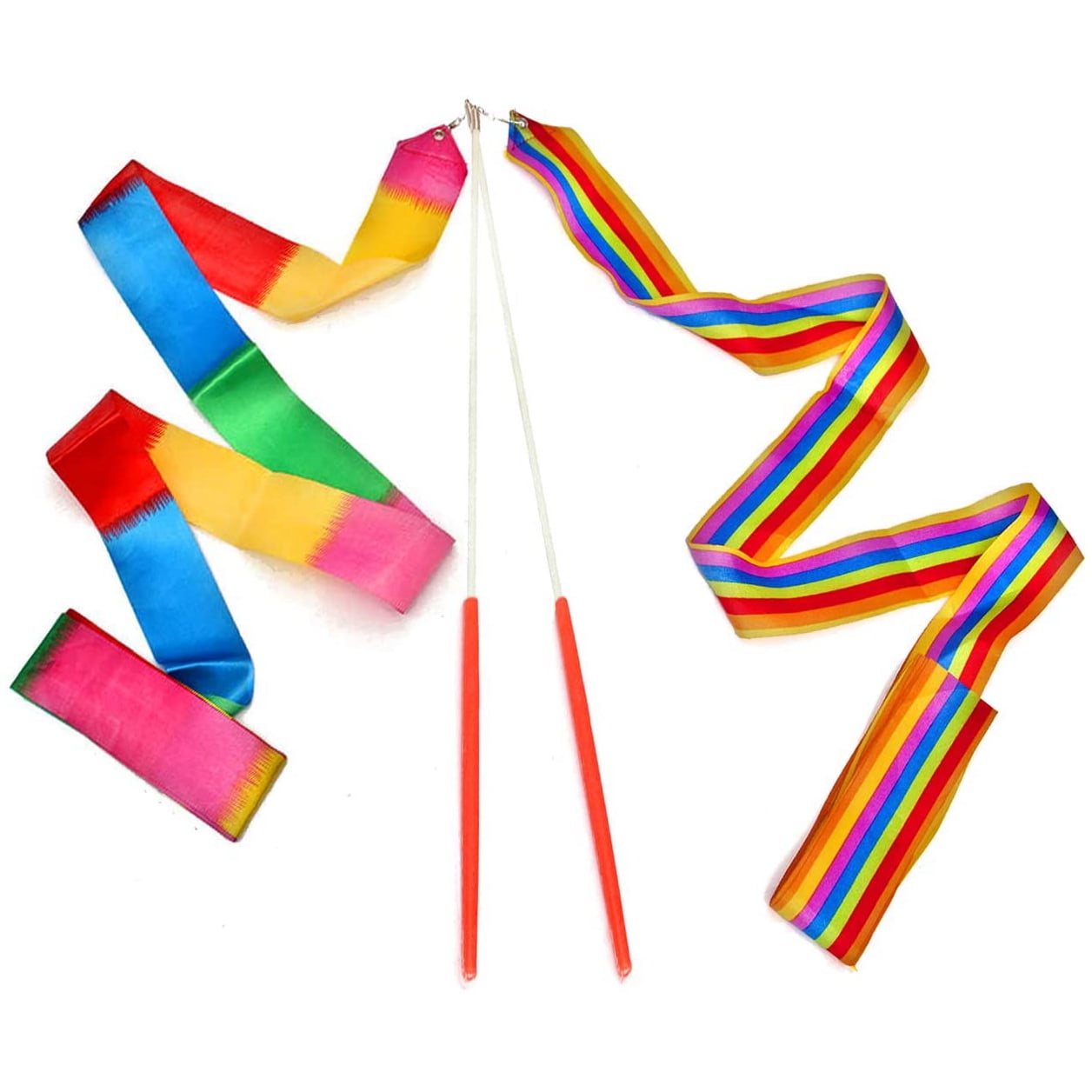 1X Handheld Rainbow Dance Ribbon Stage Props Toys for Children Multi Colored .Z3 