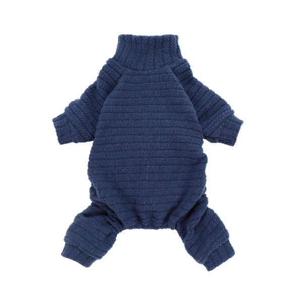 Jersey Fitwarm para perro, cuello alto, tejido, azul térmico, talla pequeña