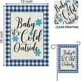 thumbnail image 2 of Winter Baby It''s Cold Outside Decorative Garden Flag, Blue Plaid Check Snowflake Farmhouse Yard Outside Decorations, Seasonal Christmas Holiday Outdoor Small Home Decor Double Sided 12.5x18, 2 of 6