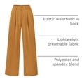 thumbnail image 4 of Pantalones PRETTYGARDEN Palazzo Mujer Marrón Amarillo Tiro Medio Alto Pierna Ancha, 4 of 9