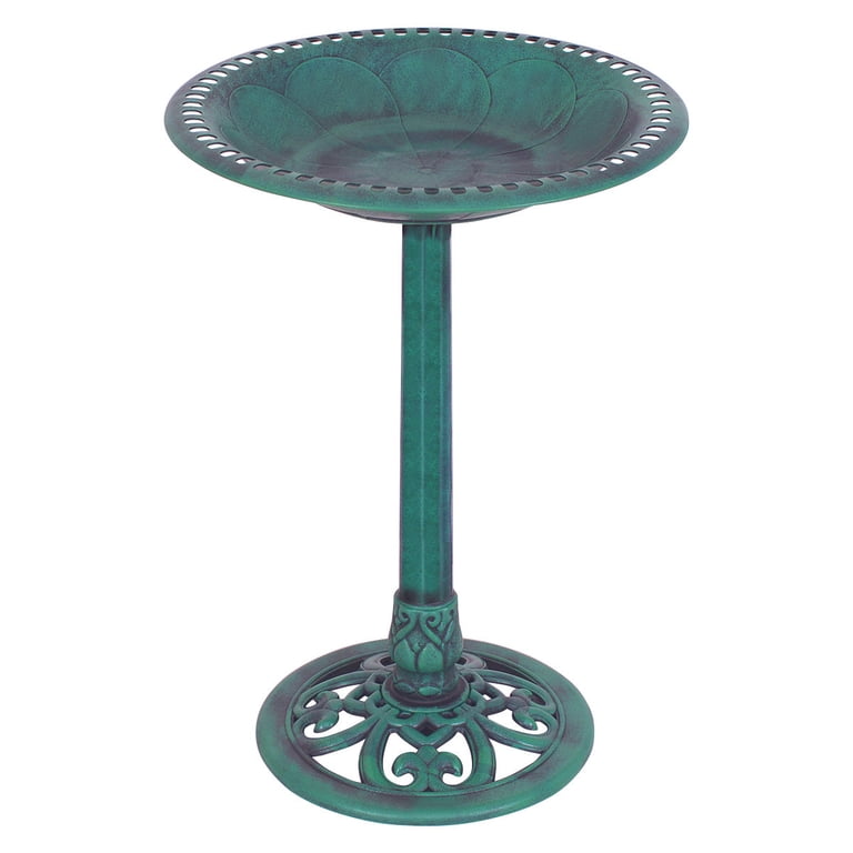 Costway Pedestal Bird Bath, Green photo 2