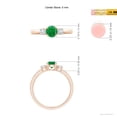 thumbnail image 6 of ANGARA Natural Classic Emerald and Diamond Three Stone Engagement Ring in 14K Rose Gold for Women (Size-5mm) | May Birthstone, Birthday, Anniversary, Jewelry Gift for Women | Natural Emerald Ring, 6 of 10