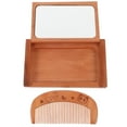 thumbnail image 4 of Espejo de maquillaje portátil plegable, pequeño y compacto, para viaje, con peine., 4 of 6