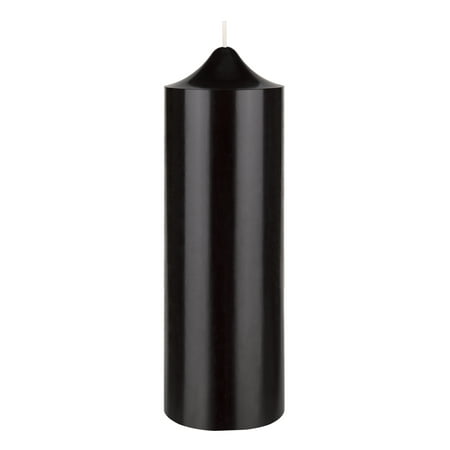Mega Candles 1 pc Unscented Black Dome Top Round Pillar Candle, Hand Poured Premium Wax Candles 3 Inch x 9 Inch, Home Décor, Wedding Receptions, Baby Showers, Birthdays, Celebrations, Party & More