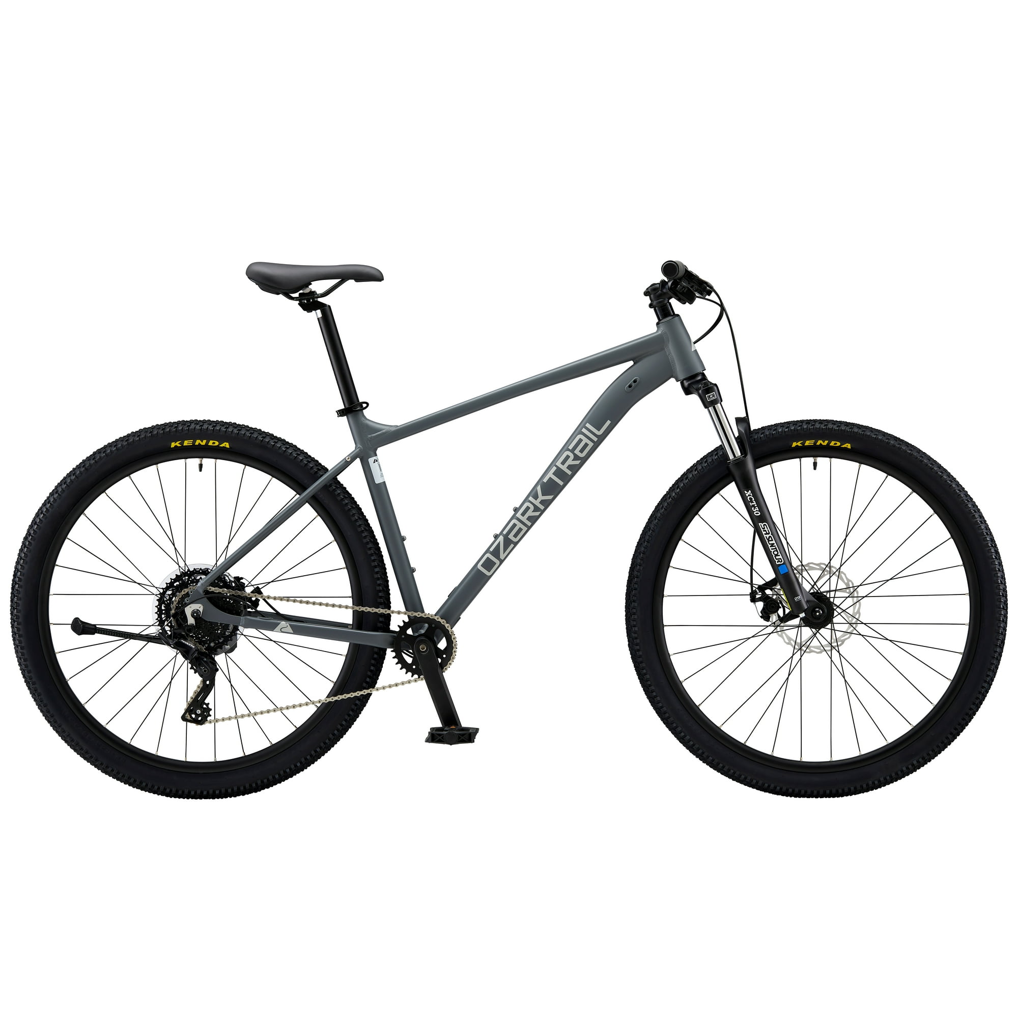 Ozark Trail Ridge 29 in Mountain Bike, Large 19 in Frame, Gray, Fits Riders 5 ft 9 in - 6 ft 2 in+, Adult Unisex