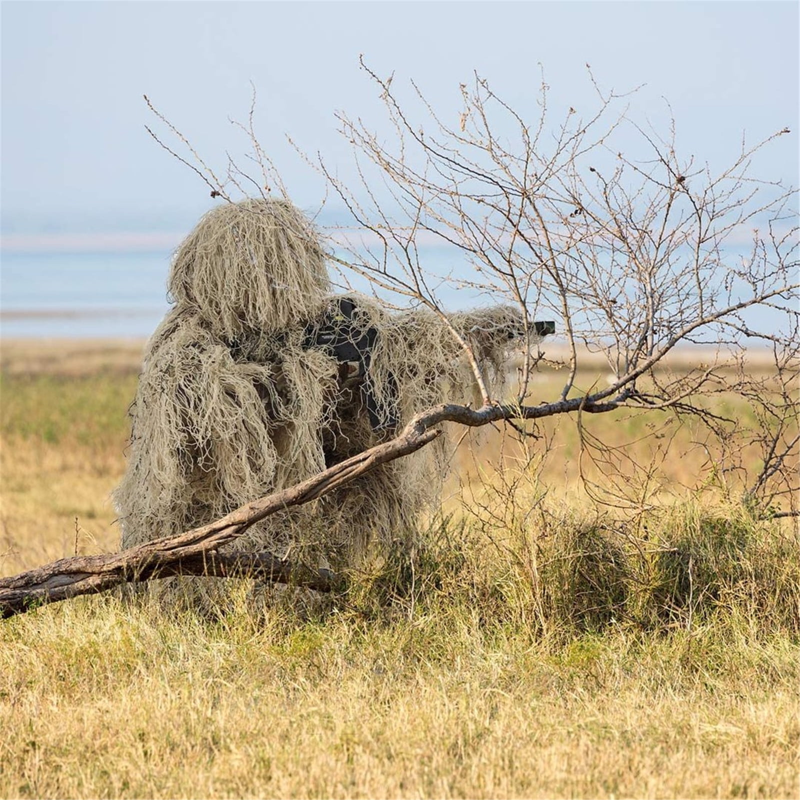 XEOVHV Ghillie Suit 5 in 1, Ghillie Suit for Men/Kids/Women, 3D Camouflage Hunting Apparel Including Jacket, Pants, Hood, Carry Bag, Gift for Hunter