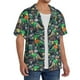 thumbnail image 2 of Balery Dinosaur Plays Soccer Camisa Casual de Manga Corta con Botones para Hombre, Texturizada, Estilo Cubano, para Playa, Verano-Small, 2 of 5