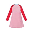 thumbnail image 2 of Girls Dress Long Sleeve Red Flower Embroidery Striped Casual Cotton 7 Years, 2 of 6