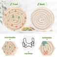 thumbnail image 4 of Haosy Set of 6 Drink Woven Coaster with Holder Heat Resistant Non-Slip Bar Coasters 4 Inches Christmas Tree Presents Candy Cane, 4 of 7