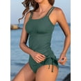 thumbnail image 3 of Asoul Women's Two Piece Swimsuit Side Drawstring Tankini Tops with High Waisted Bikini Bottoms, 3 of 6