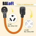 thumbnail image 2 of BALoFI 1.5FT  TT-30P to L14-30R Generator Transfer Switch Adapter Cord, 30 Amp 3-Prong to 4-Prong, for RV Generators & Inlet Boxes, STW 10 AWG, 2 of 5