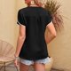 thumbnail image 2 of Blusa con escote en V y mangas de pétalos, blusa con mangas cortas de pétalos, blusa con mangas de pétalos, blusa con encaje y mangas de pétalos de alta capacidad, 2 of 6