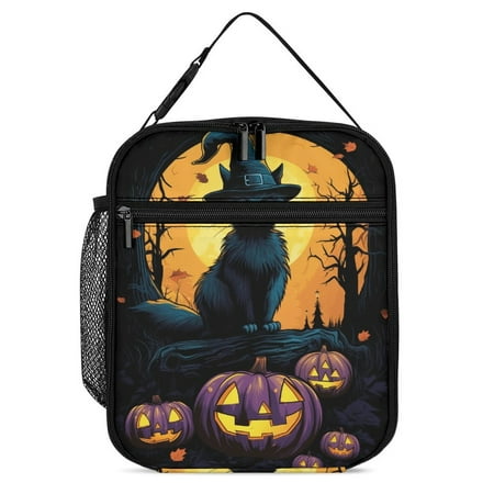 

Halloween Ghosts Horror Pumpkin Insulated Lunch Bag Women Reusable Lunch Box for Women & Men Lunchbox for Office Work Portable Lunchbag