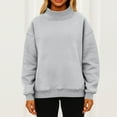 thumbnail image 7 of Lumtrix Mock Neck Sweatshirt Oversized For Women Turtleneck Cute Lightweight Pullover Long Sleeve Tops Fashion Clothes Casual Fall Winter Sweater Light Gray XL, 7 of 7
