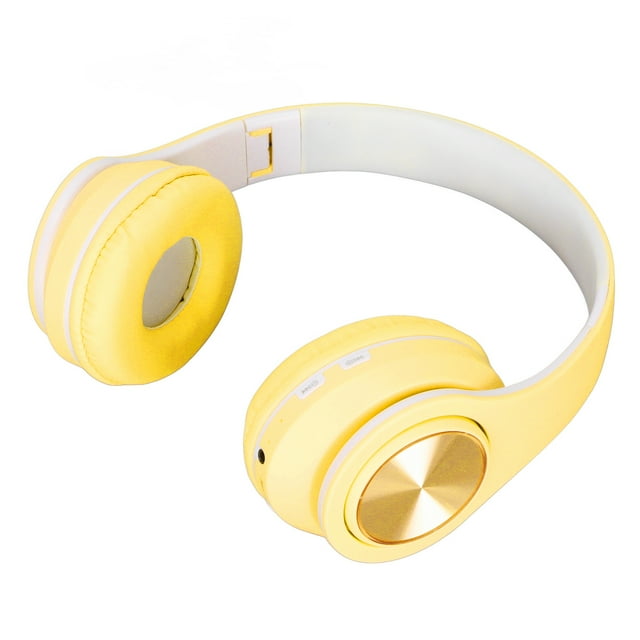 Casque Supra-Auriculaire, Casque RGB Bandeau Réglable Support Carte Mémoire Réduction de Bruit Pliable avec Lumière Colorée pour Ordinateur Portable pour Téléphone Rose, Jaune, Vert
