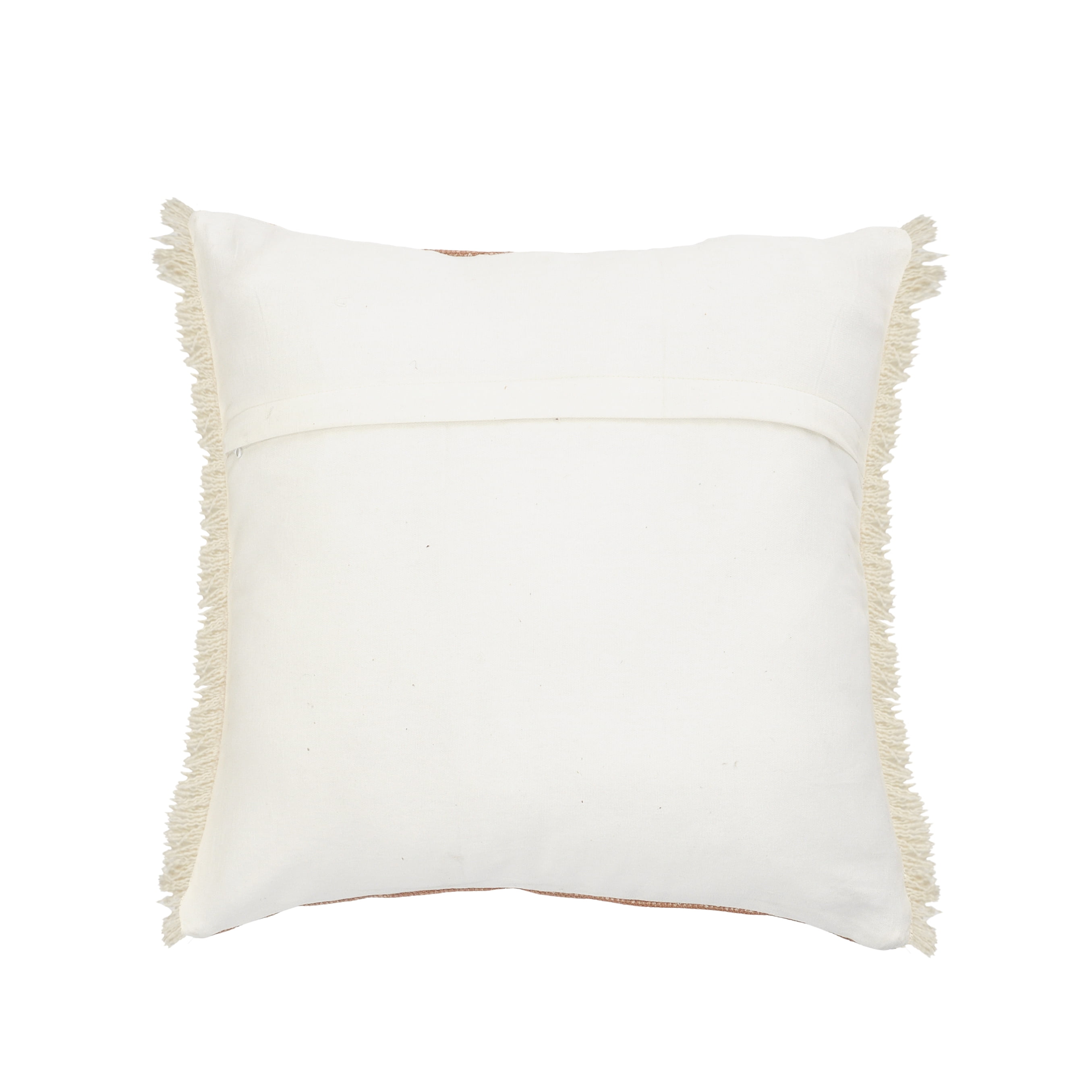Ox Bay Bennett 20" x 20" Brown Solid Fringed Cotton Adult Decorative Throw Pillow Cover