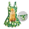 thumbnail image 6 of Uourmeti Cartoon Capybara & Daisy Floral Swim Dress for Girls - Cute Skirted One-Piece Bathing Suit for Beach, Pool & Summer Vacation, 6 of 8