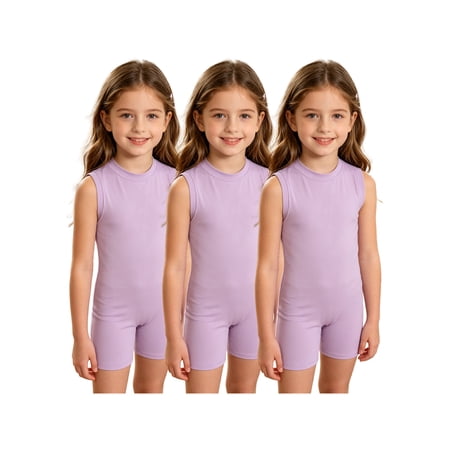 TTAO Special Needs Adaptive Jumpsuit Girls Boys Sleeveless Autism Sensory Anti-strip Romper Short Leg Bodysuit Lavender 6