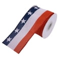 thumbnail image 2 of Patriotic Wired Ribbon 2.5 Inch x 5 Yards American Flag Stars Stripes Plaid Jute Burlap Ribbon Roll for 4th of July Independence Day Handmade Wreaths Bows Crafts 1 Roll(B), 2 of 9