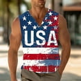 thumbnail image 2 of BiZtdJrK Mens American Flag Muscle Tank Tops 4th of July Patriotic Shirts Summer Button V Neck Sleeveless Henley Shirt White M, 2 of 6