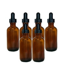Amber 1oz Dropper Bottle (30ml) Pack of 6 - Glass Tincture Bottles with Eye Droppers for Essential Oils & More Liquids - Leakproof Travel Bottles