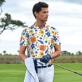 thumbnail image 3 of Rateoe Flower Pattern Men's Short Sleeve Polo Shirts, Golf Polo Shirts Short Sleeve Performance Moisture Wicking Dry-4X-Large, 3 of 6