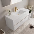 thumbnail image 2 of Demi Bonn 47" Wall-Mounted Bathroom Vanity with Sink, Stone Resin Countertop and 2 Soft Close Drawers, Faucets and Drains Not Included, White, 2 of 9
