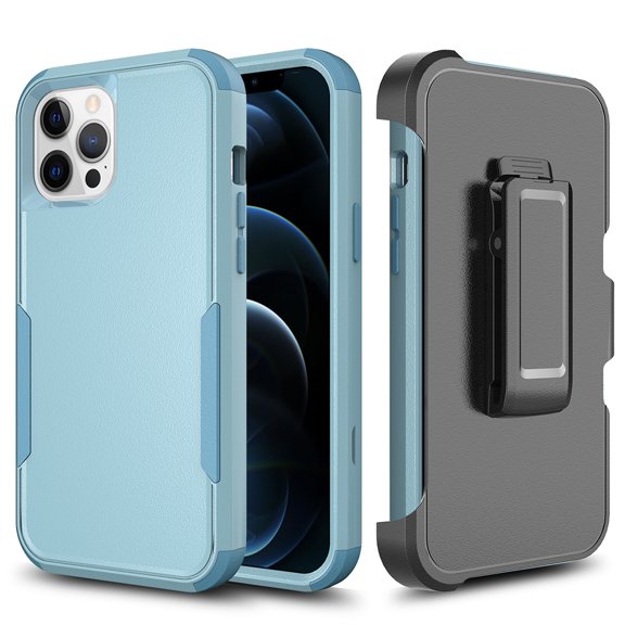 Xpm Case for Apple iPhone 13 Pro (6.1") Heavy Duty Cases Holster Kickstand Belt Clip Combo Hard TPU Rugged Hybrid Bumper Cover for iPhone 13 Pro - Light Blue
